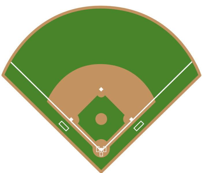 Baseball field icon. Camp diamond baseball sport  sign. Sports fields symbol. flat style.